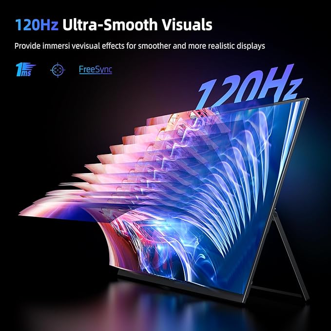 Portable Monitor 18.5” | 120HZ 1ms Gaming Monitor | 125% sRGB | FreeSync - Image 3