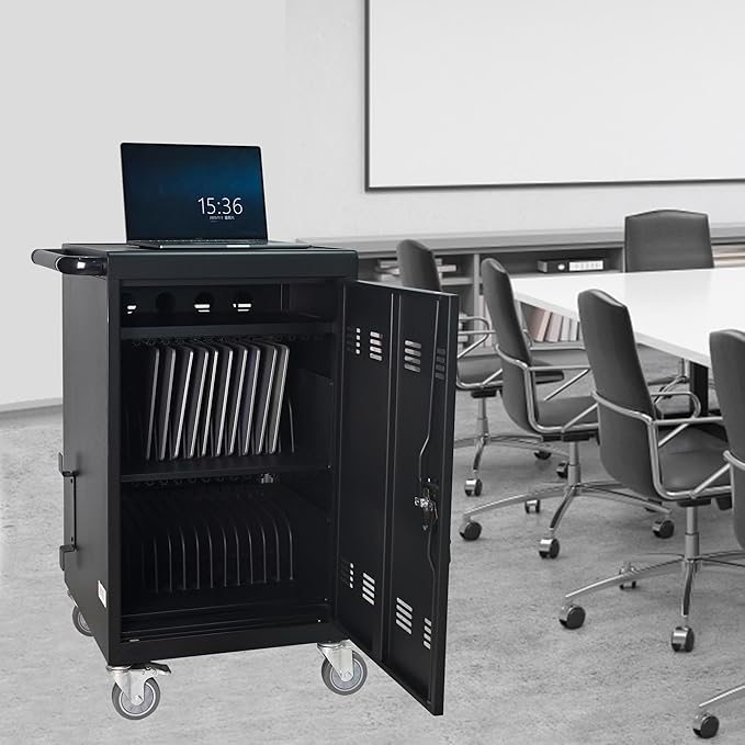 Aokleo Laptop Charging Cart, 32 Devices Tablet Storage Carts - Image 2