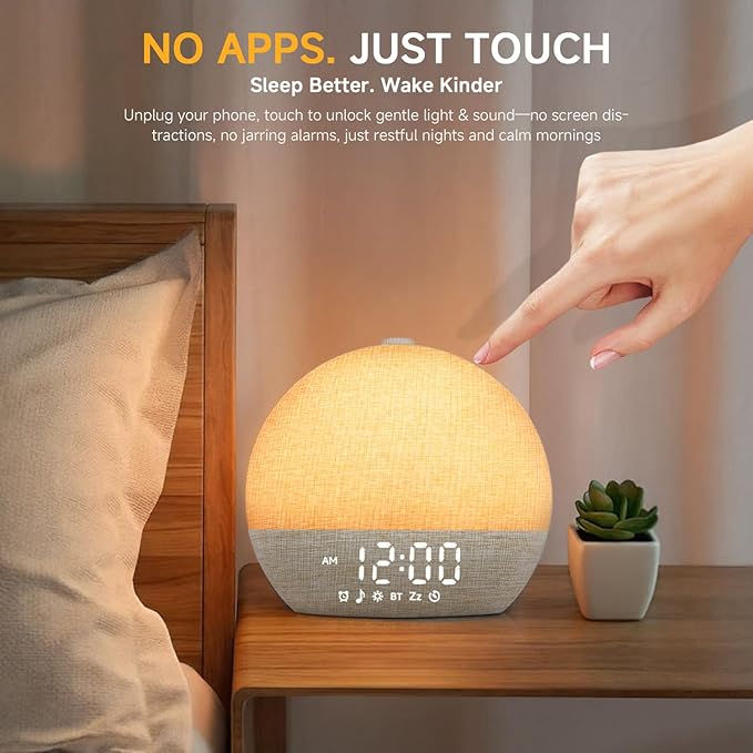 Geuuap Sunrise Alarm Clock White Noise Sound Machine - Image 8