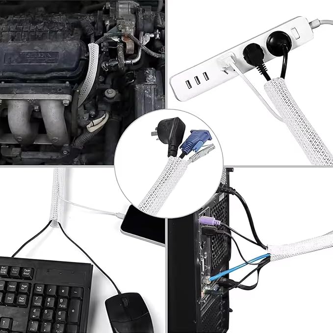 10ft 1/2 inch Cable Management White Cord Cover, Cable Organizer Cord Hider - Image 6