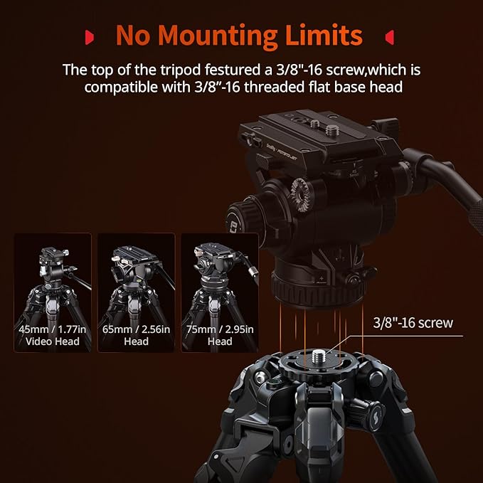 SmallRig x Potato Jet Tribex Hydraulic Carbon II Tripod Fast Extend Camera - Image 7