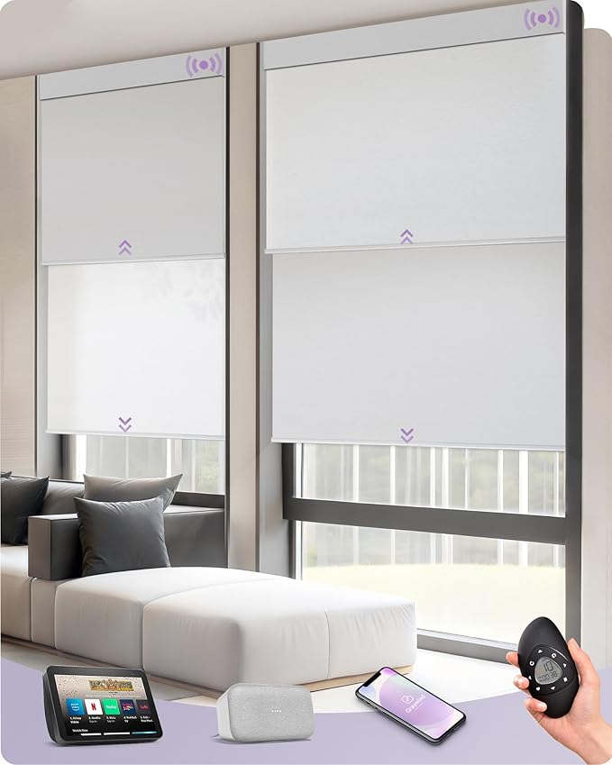 Graywind Motorized Dual Shades Smart Double Blinds Blackout and Light Filtering by Graywindbeyondshading