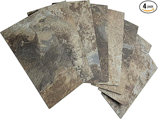 AULIGET 4-Piece Beige & Brown Slate Peel and Stick Backsplash Wall Tiles by AULIGET