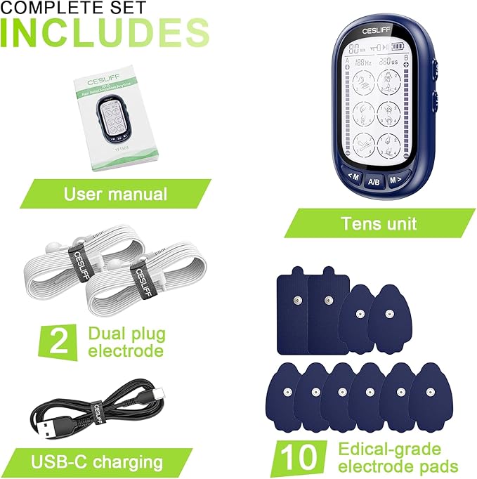 Dual Channel TENS EMS Unit Large Screen 24 Modes 36 Levels Intensity Muscle - Image 8