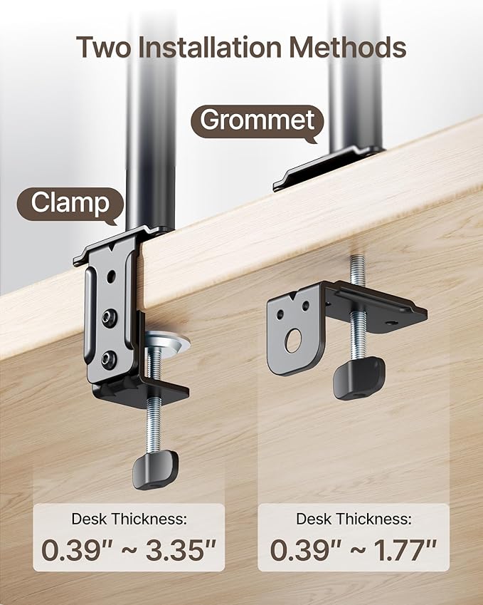 monTEK Dual Monitor Stand for 17"–32” Computer, Adjustable Height Stable - Image 7