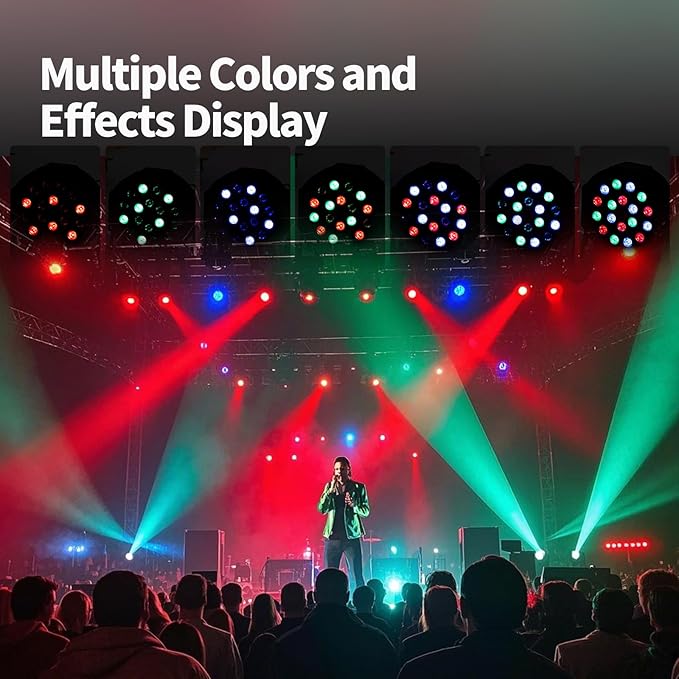 SmarketBuy Stage Lights with Sound Activated & DMX Control, 8 Pack 18x3 W LED - Image 8