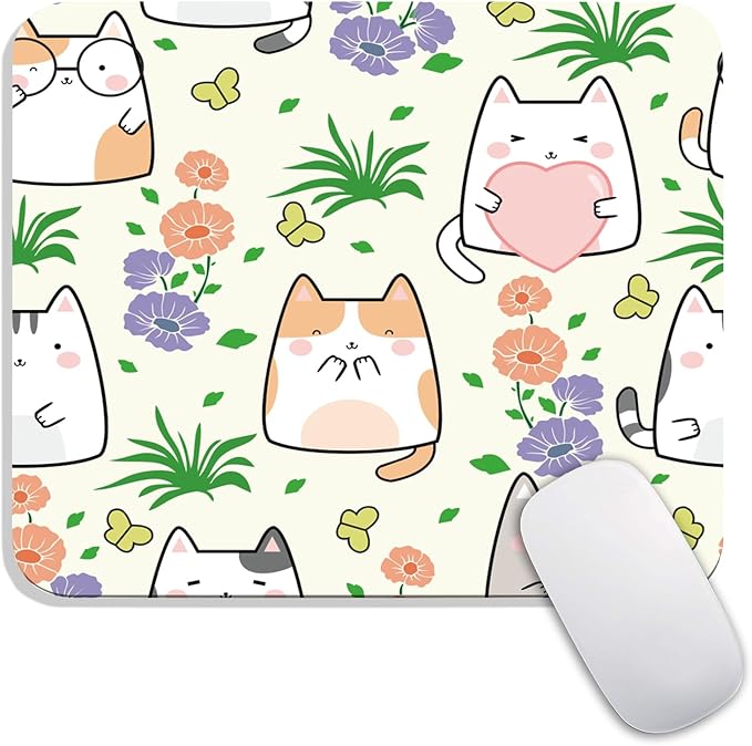 Armanza Square Mouse Pad Cute Cat, Personalized Premium-Textured Custom Mouse by Armanza