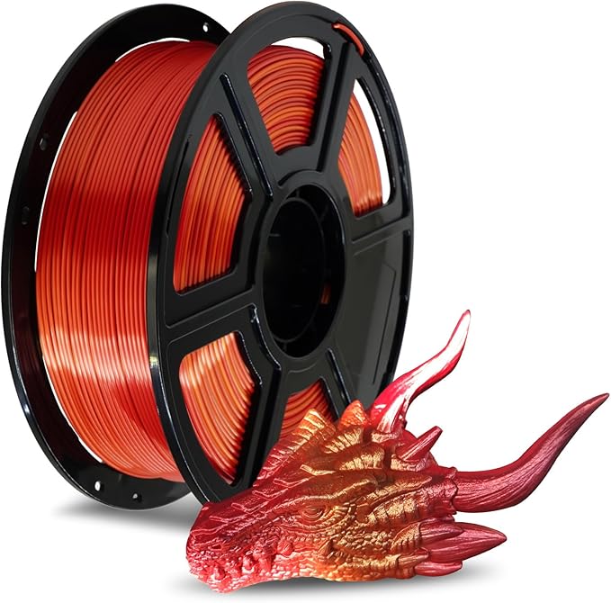 FLASHFORGE Silk PLA Filament 1.75mm Gold to Red Gradient, 3D Printer Filament by FLASHFORGE