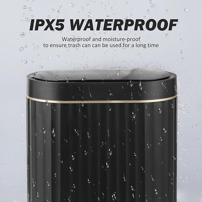 ELPHECO Black Bathroom Trash Can - Image 4