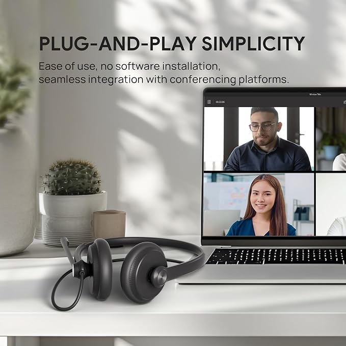Yealink UH34 USB Headset with Mic, Stereo Wired Headphones with Noise - Image 4