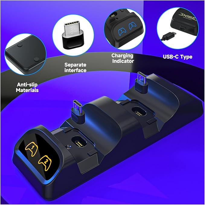 ECHZOVE Switch 2 Pro Controller Charger Dock – Dual Fast Charging Station - Image 5