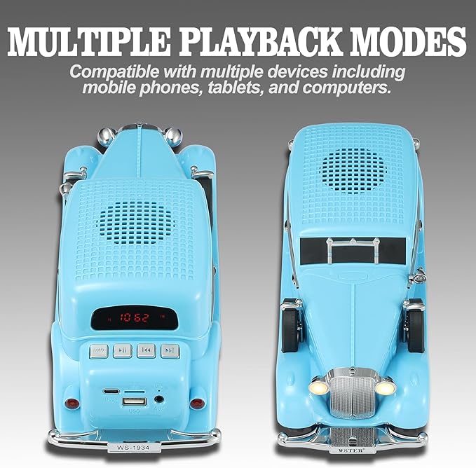 WSTER Vintage Car Bluetooth Speaker, Retro Classic Model - Image 9
