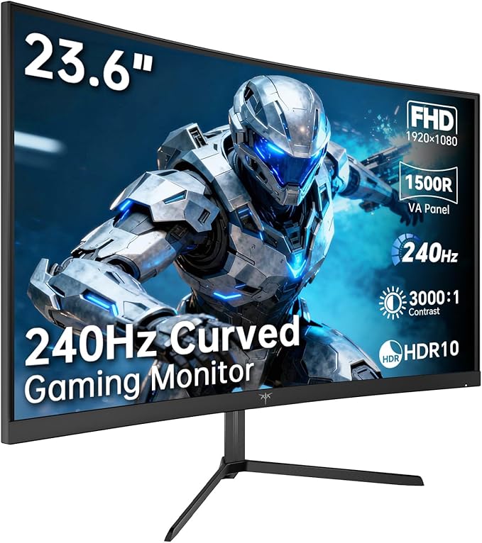 KTC 24 Inch 240Hz Curved Gaming Monitor, FHD 1080p 1500R 1ms Computer Monitor by KTC
