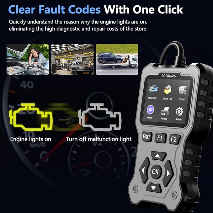 LOERUMG OBD2 Scanner Diagnostic Tool, Enhanced Check Engine Code Reader - Image 3