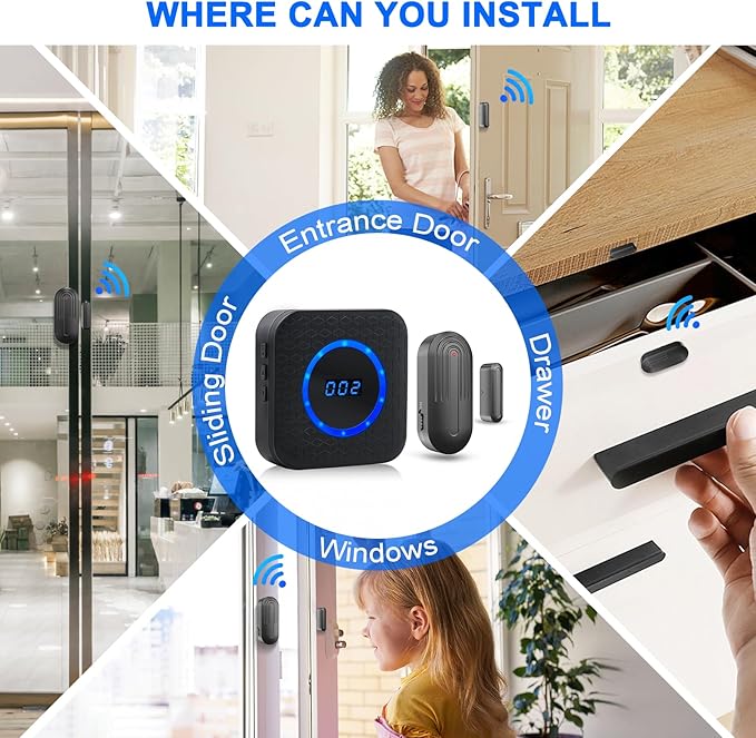 SanJie Wireless Door Chime for Business When Entering Door Entry Chime Door Bell - Image 7