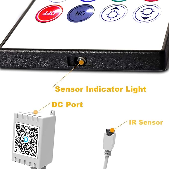 DAYBETTER 2 Ports 20 Key Smart Wi-Fi Led Strip Lights Remote Control, Output - Image 4