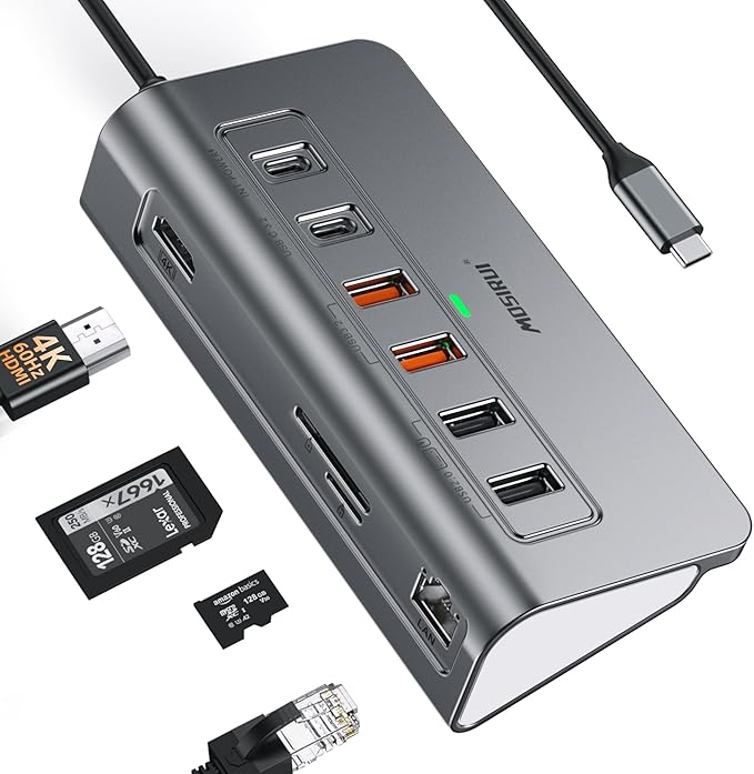 USB C Hub Ethernet, 10-in-1 USB C Docking Station by mosirui