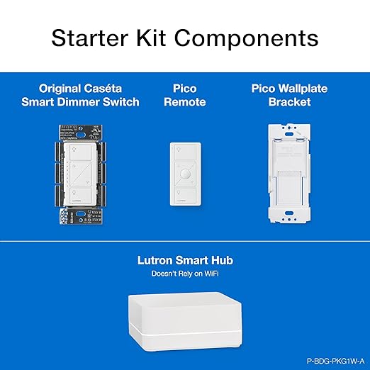Lutron Caseta Original Smart Dimmer Switch Kit w/ Hub, - Image 13