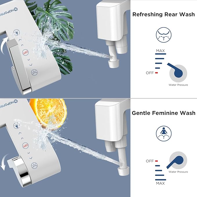 HOPOPRO Bidet Attachment for Toilet, Non-Electric Bidet Ultra-Slim Dual Nozzle - Image 2