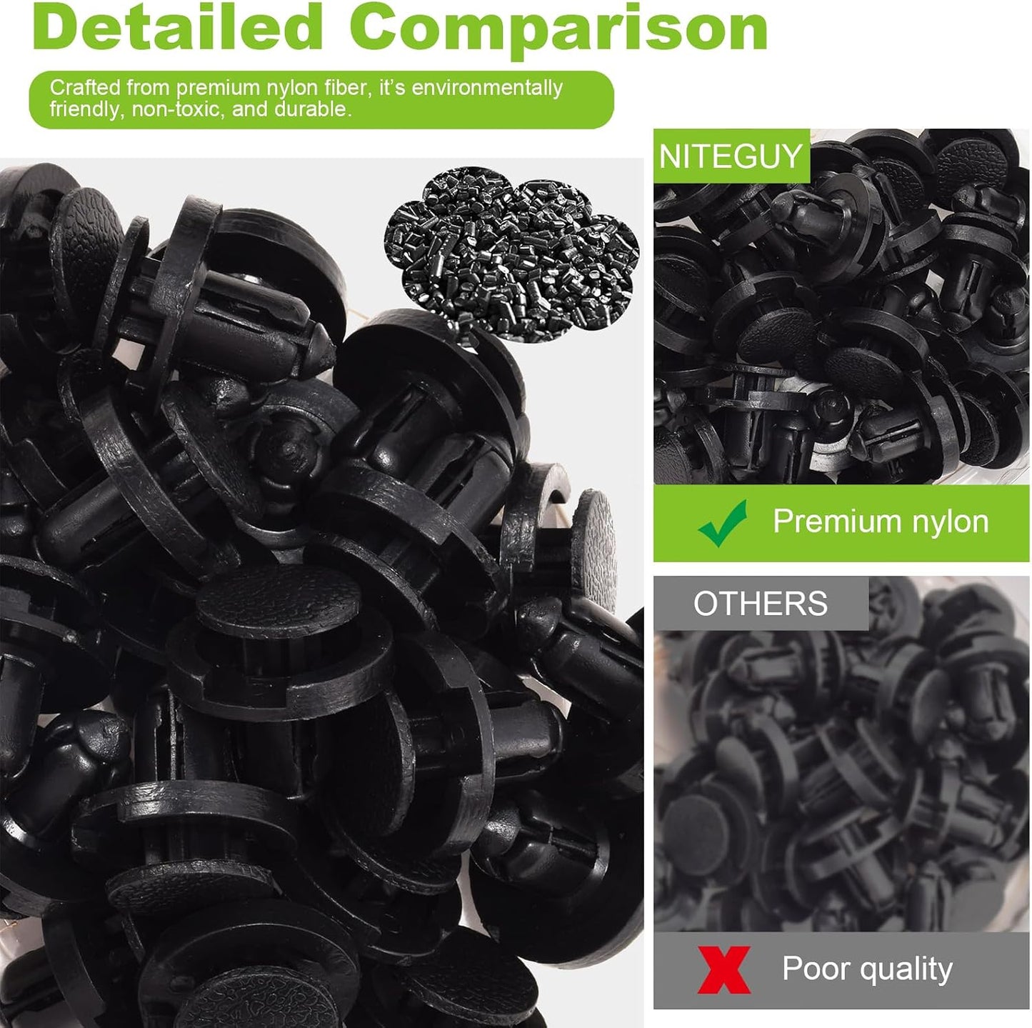300 Pcs Nylon Universal Cable Tie Buckle, Car Strap Style Zip Ties, Push Mount Cable Zip Tie, Multifunctional Snap Fit Nylon Clips for Car Fender Bumper Trunk Home Use