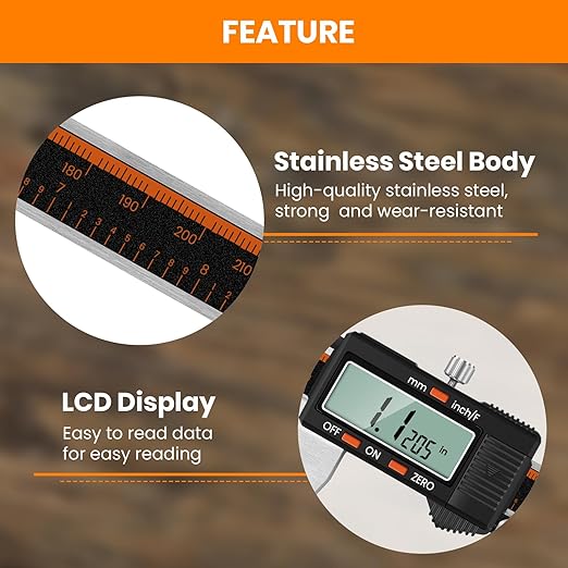 HARDELL Digital Caliper 12 Inch, Stainless Steel Caliper Measuring Tool - Image 2