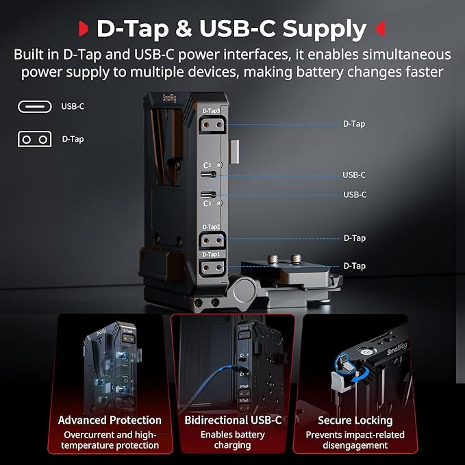 SMALLRIG Upgraded V Mount Battery Plate Kit, w/ QR Plate - Image 6