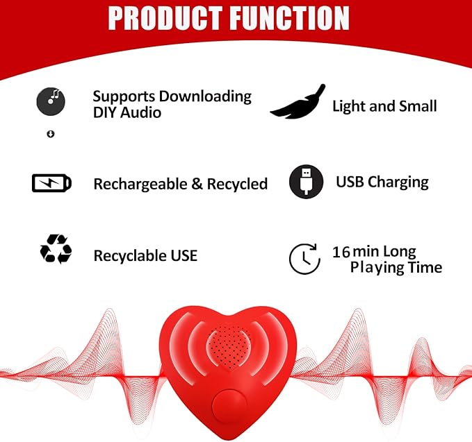 XLW 16min Voice Recorder, Personal Voice Message Recordable Sound Recorder - Image 6