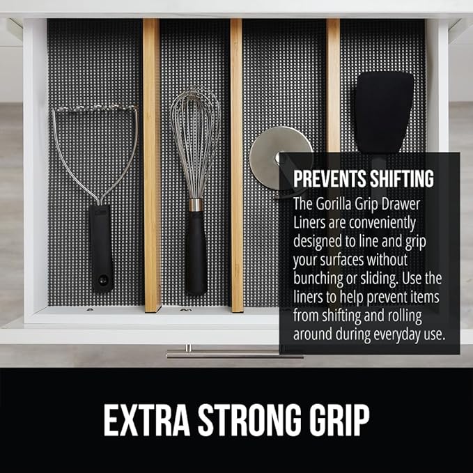 GORILLA GRIP powerGRIP Drawer Shelf and Cabinet Liner, Thick Strong Hold - Image 3