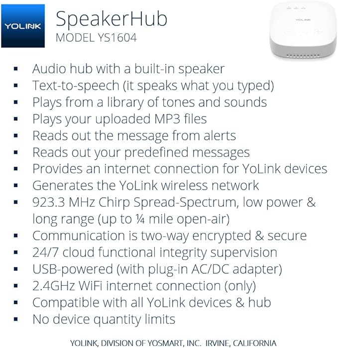 YoLink SpeakerHub & Three Water Leak Sensors Starter Kit – Plays Tones/Sounds - Image 3