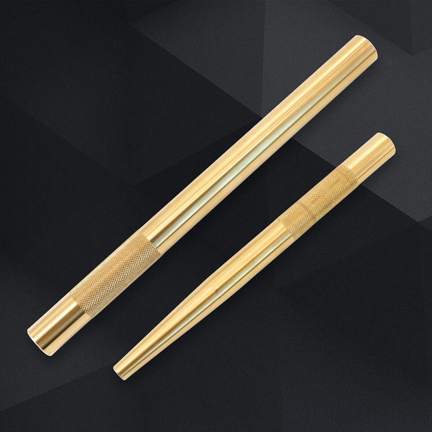 2 Pcs Brass Drift Pin Punch Set Hand Tool Punches 3/8in to 5/8in, 3/4in Mechanic’s Non-Marring Chisel Punches
