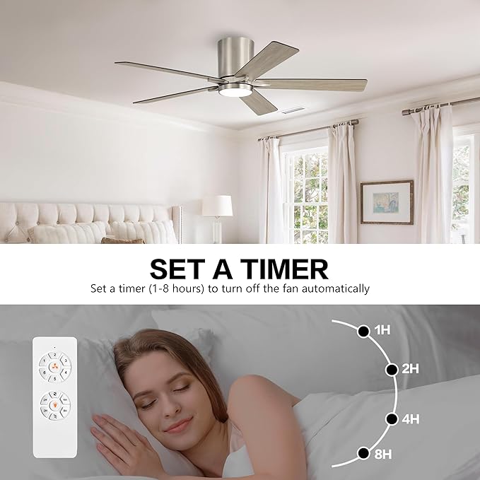 WINGBO 48" DC Flush Mount Ceiling Fan - Image 8