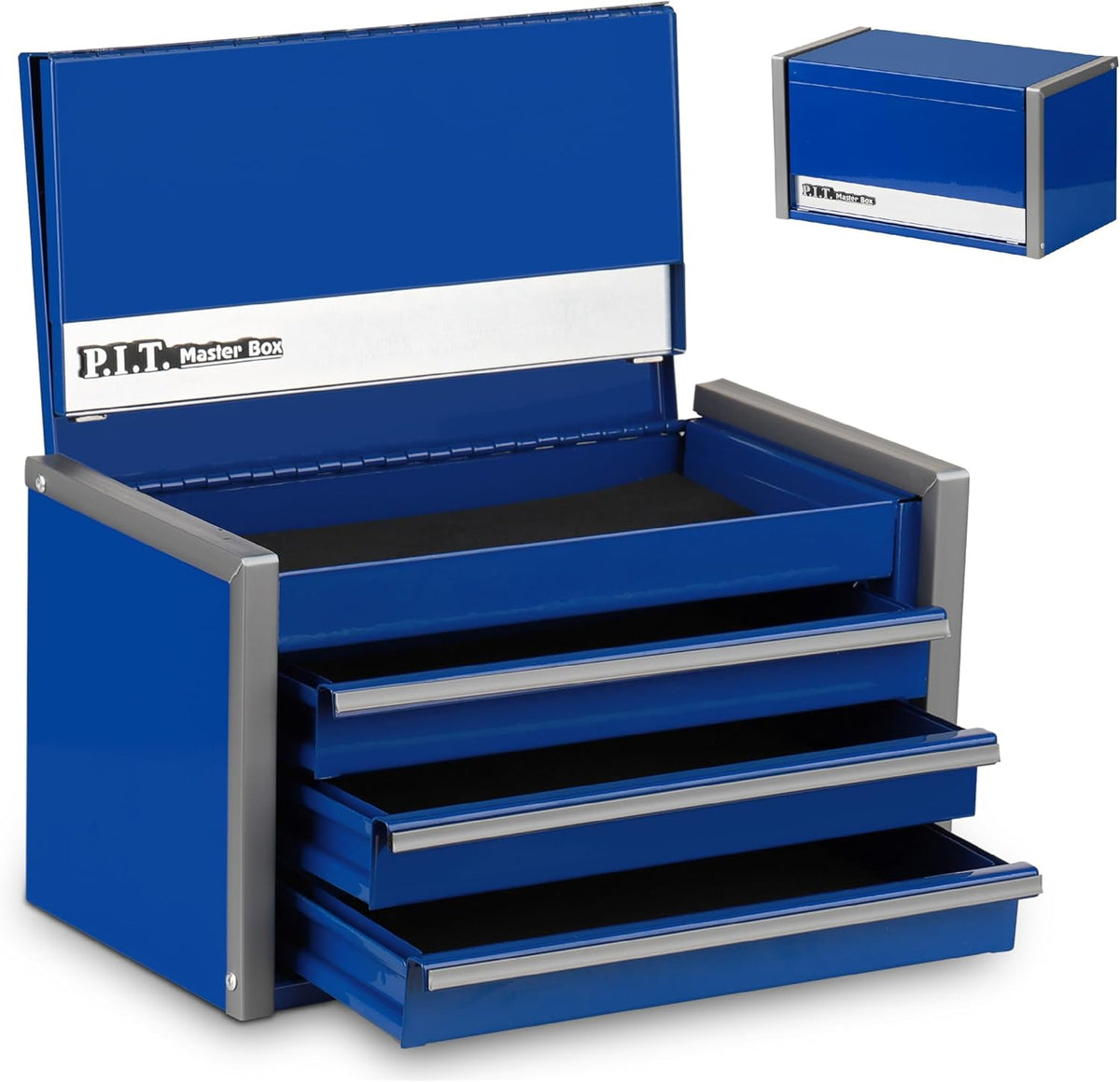 p.i.t. mini tool box,3 drawers small metal toolbox, main product view