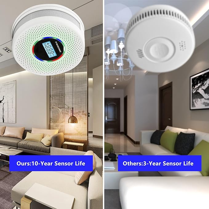 Yfwsrecinoe 3 Pack Upgraded Combination Smoke and Carbon Monoxide Alarm Detector - Image 3