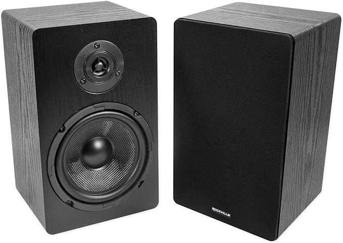 Rockville Pair RockShelf 68B V2 400W Black 6.5" Home Bookshelf Speakers by Rockville