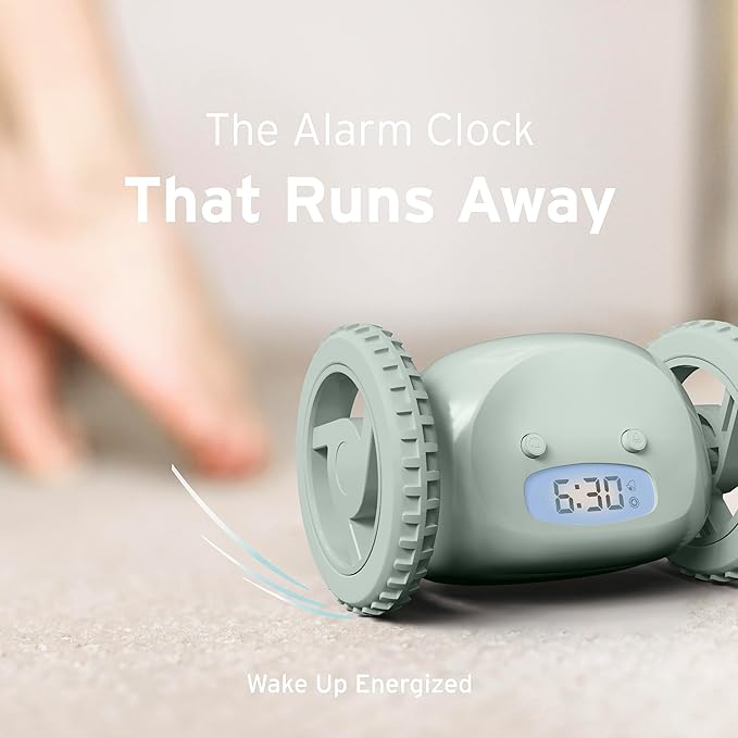 CLOCKY Extra Loud Alarm Clock for Heavy Sleepers on Wheels Rolls Runs Away - Image 5