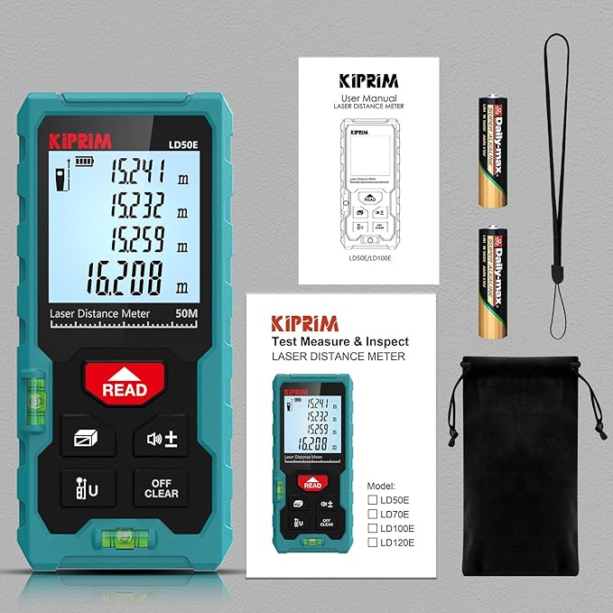 Kiprim Laser Distance Measure High Accuracy 165ft Kiprim LD50E Laser Tape - Image 8