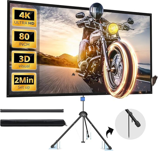 Projector Screen with Stand, Paris RHÔNE 80-inch Outdoor Indoor Projector by PARISRH%C3%94NE