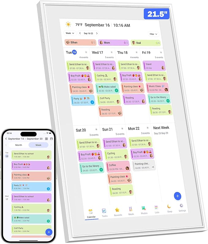 Canupdog Digital Calendar, 21.5 Inch Electronic Calendar Chore Chart & Wall by CanupdogDigitalPhotoFrame