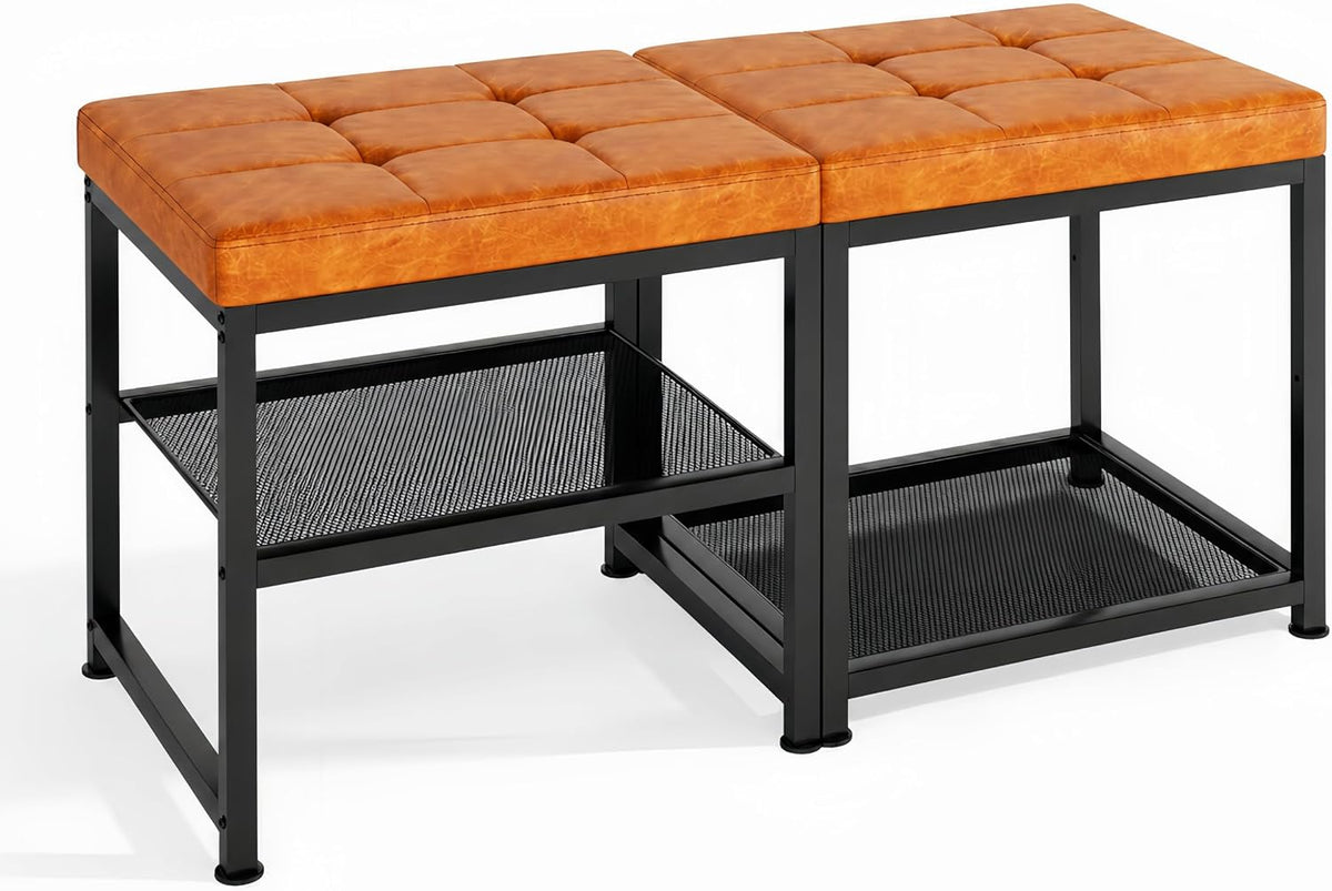 dreamdashio set of 2 small shoe storage benches, main product view