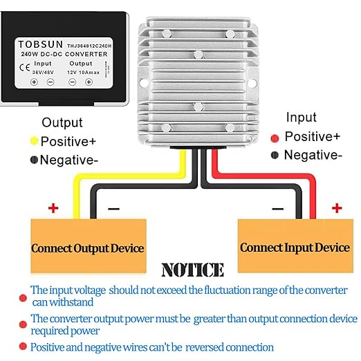 SUPERNIGHT 48V 36V to 12V Voltage Converter 240W 20A Regulator Step Down to 12V - Image 5