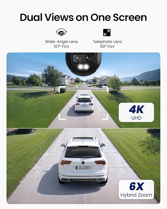 REOLINK 4K Wired WiFi Outdoor Camera, 8MP Dual Lens Security Camera, 360 PTZ - Image 3
