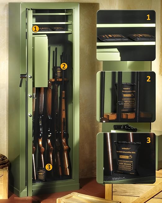 wisedry 200 Grams x 4 Packs Gun Safe Dehumidifier, Reusable Moisture Absorber - Image 3