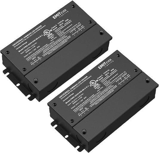 EMITEVER Dimmable Led Driver, 2 Packs 30W AC 110V-277V to DC 24V Transformer by EMITEVER
