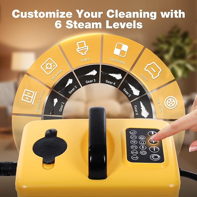 Handheld Steam Cleaner for Home, 6-Level Adjustable, 15s Heat-Up, One Touch - Image 4