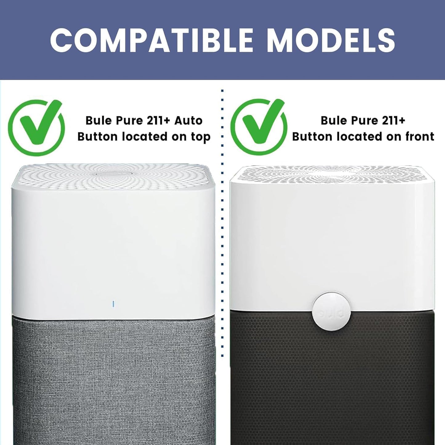 1 Pack 211+（AUTO） Replacement Filter Compatible with Blue Pure 211+ Air Purifier,2-in-1 H13 True Filter with Activated Carbon Filter