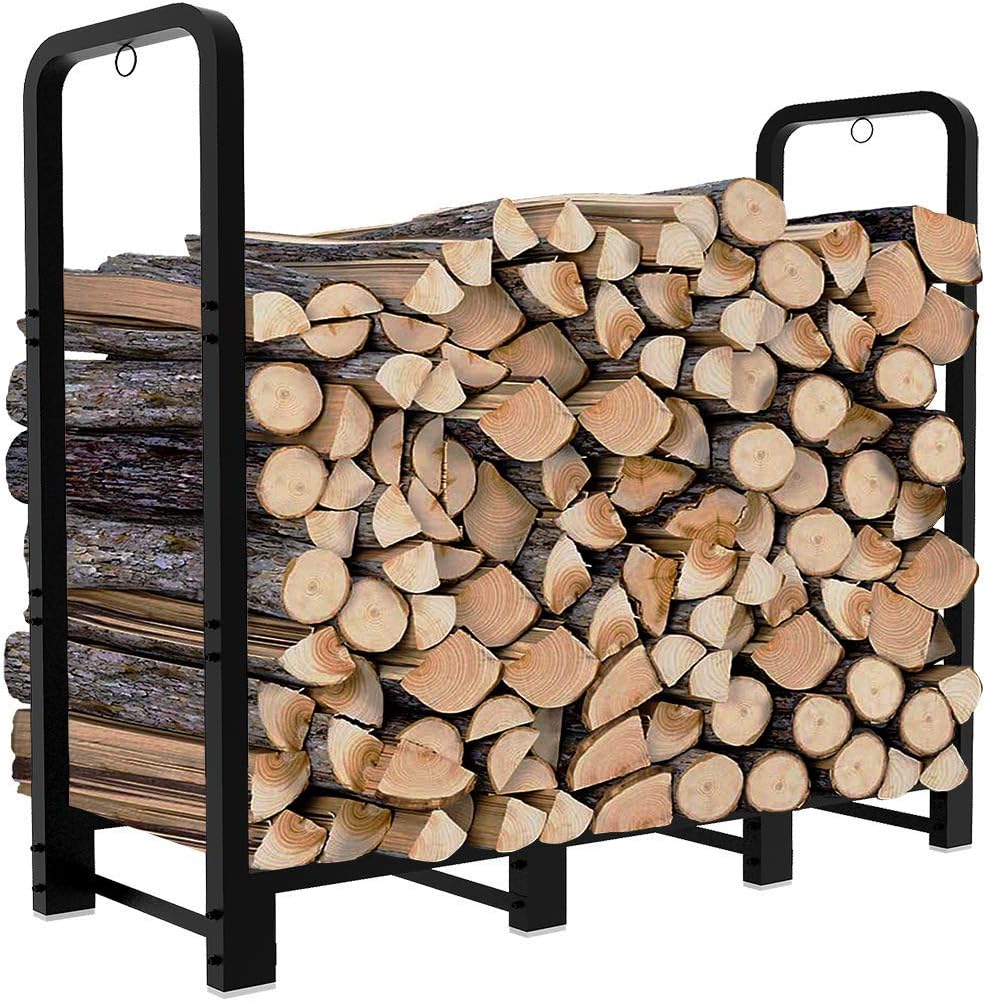 4ft outdoor firewood rack, upgraded adjustable heavy duty, main product view
