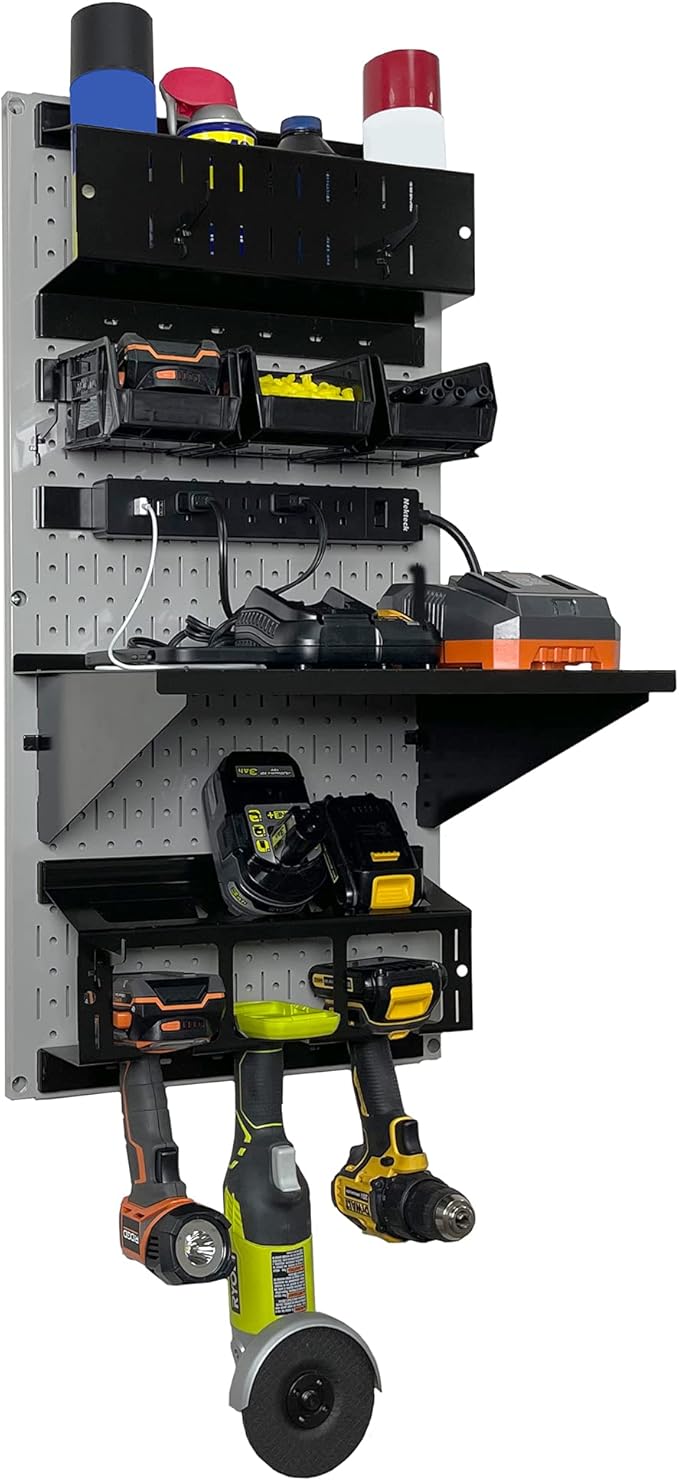 Wall Control Power Tool Storage Organizer Kit Cordless Drill Holder Charging - Image 3