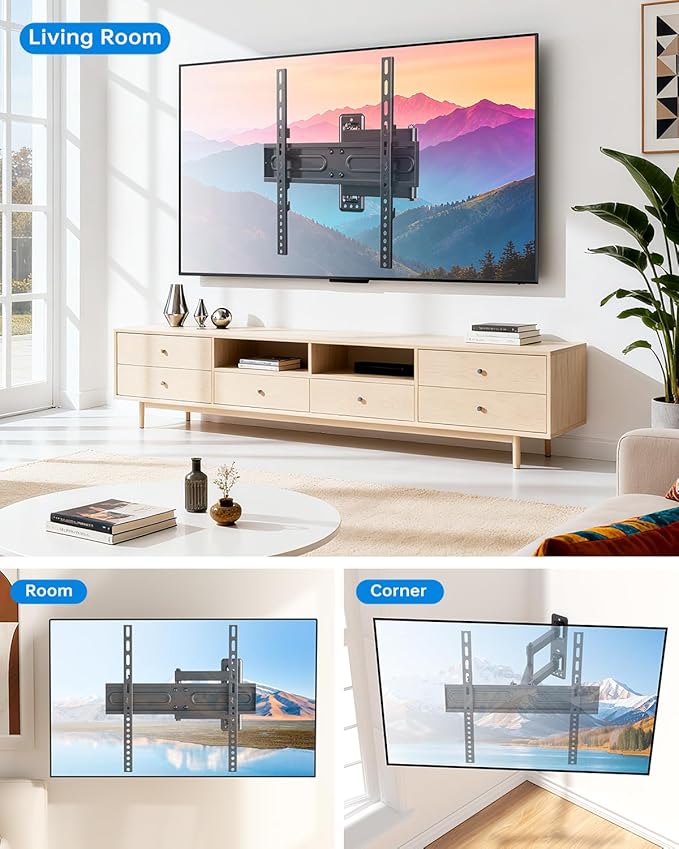 Full Motion TV Wall Mount for Most 32-55 inch TVs up to 66 lbs, Tilt - Image 8