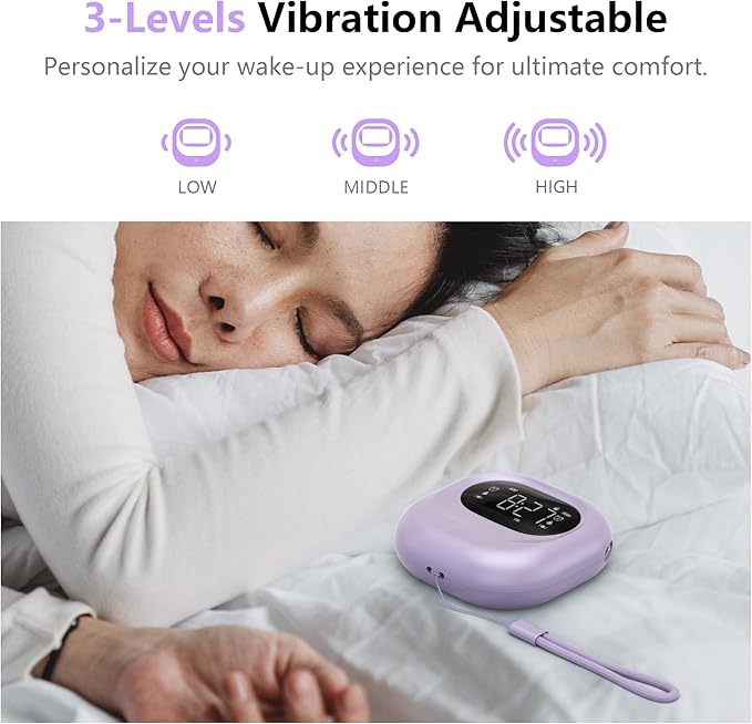 Mesqool Vibrating Alarm Clock for Heavy Sleepers, Rechargeable Battery Operated - Image 3