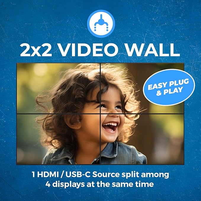 OREI 4K 2x2 HDMI or USB-C Video Wall Controller Processor Display Upto 4K 60hz - Image 6